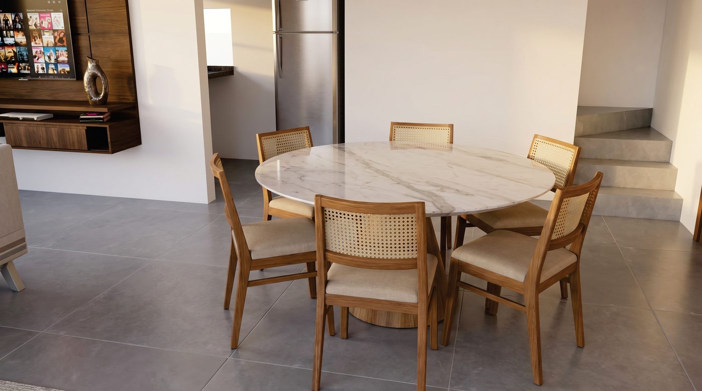 Sala de jantar e escada de acesso ao 2º pavimento